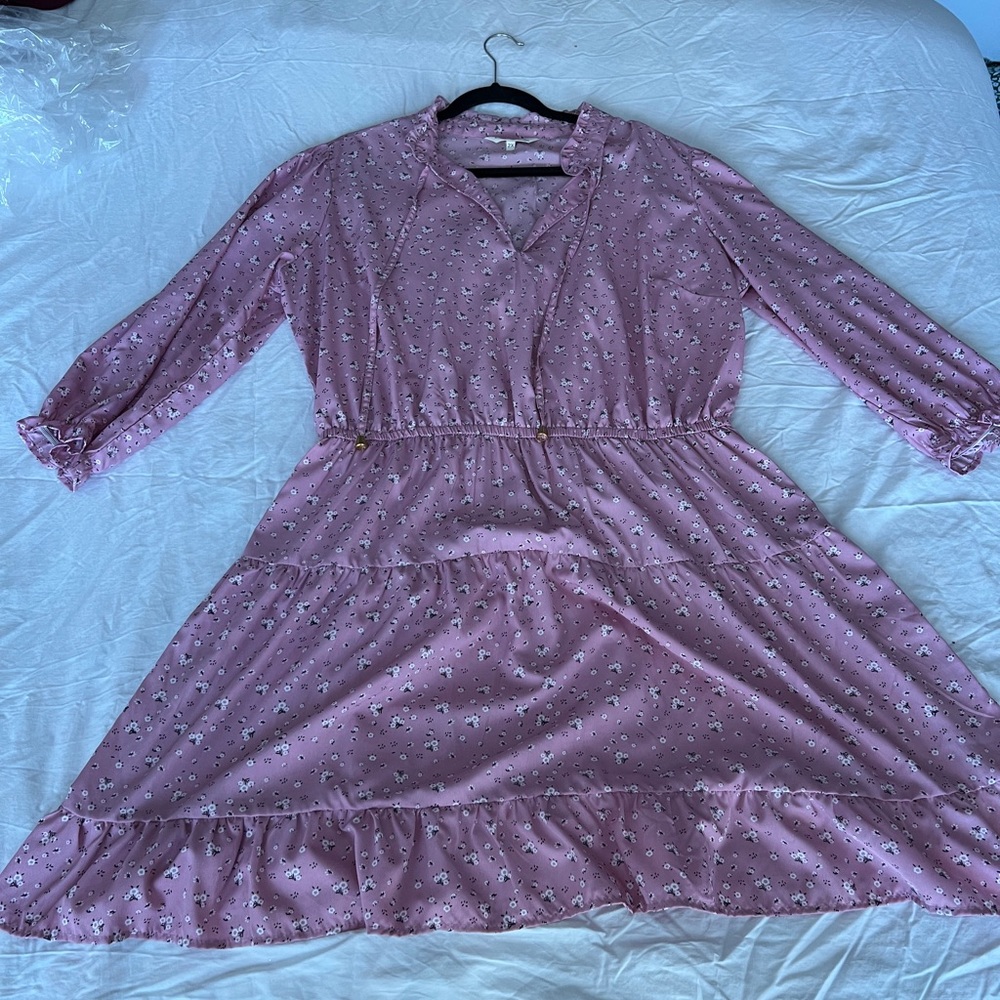 Pink floral dress